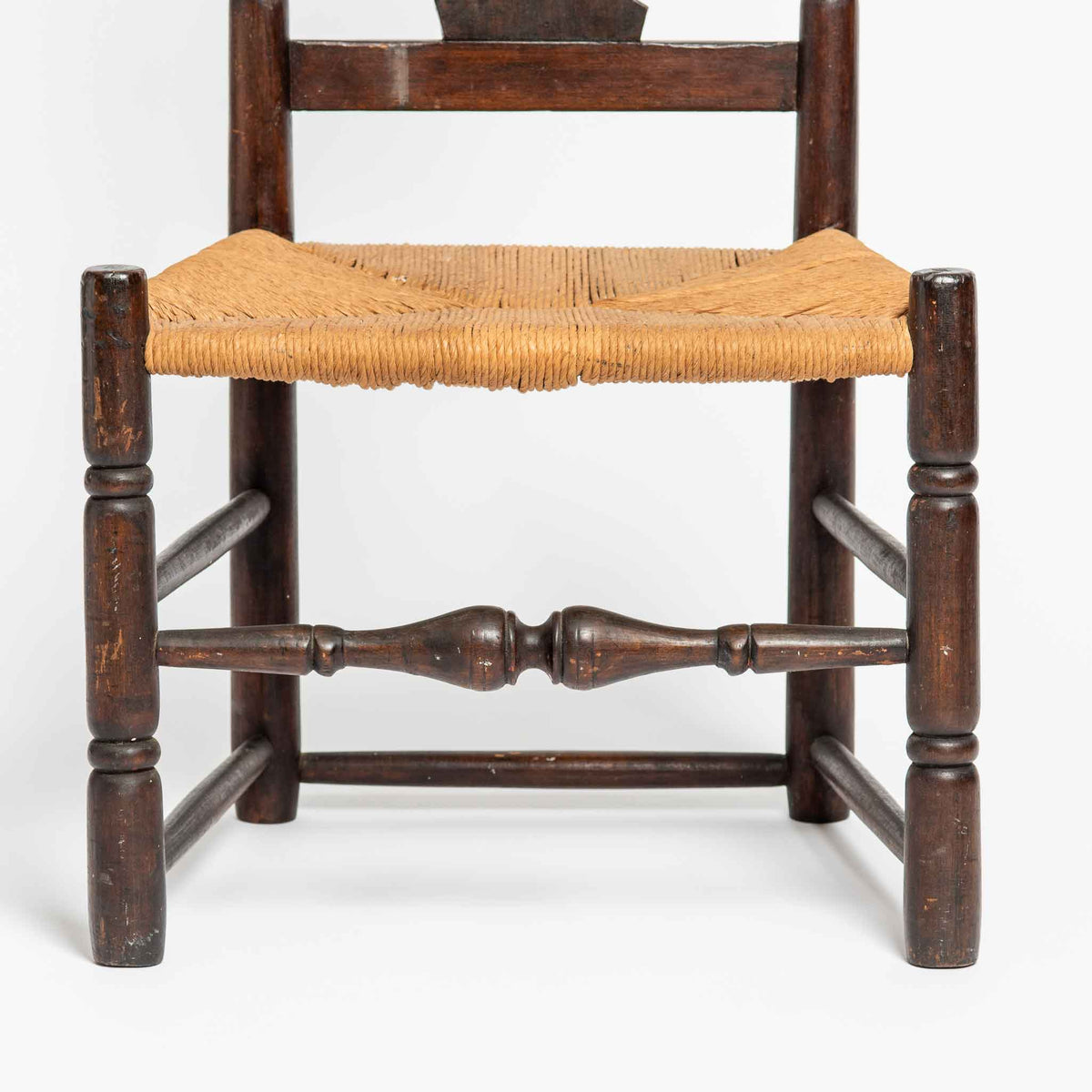 LATE 19th CENTURY QUEEN ANNE STYLE CHAIR with RUSH SEAT