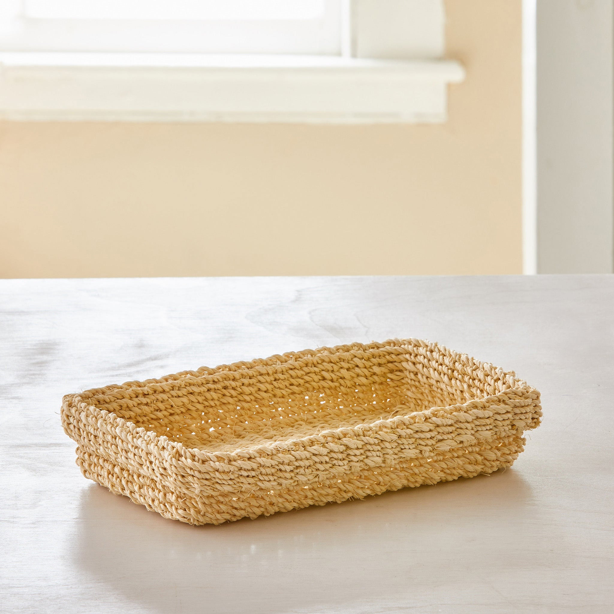 Abaca Rectangle Storage Basket, Small, Natural Sold by at Home