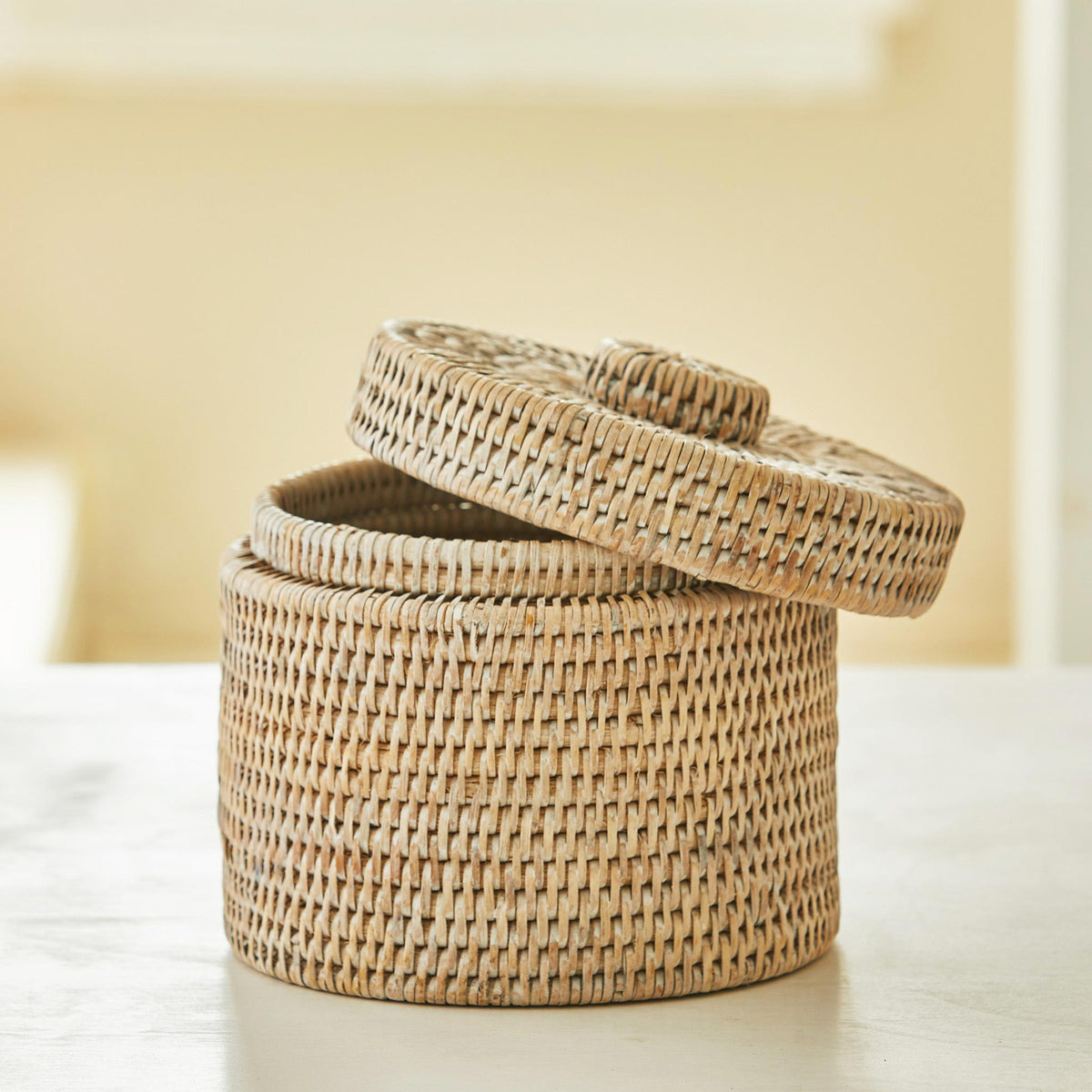 Beautiful Rattan Toilet Roll Holder. Traditional craftsmanship, tough, durable rattan toilet roll storage with lid. Natural and sustainable.