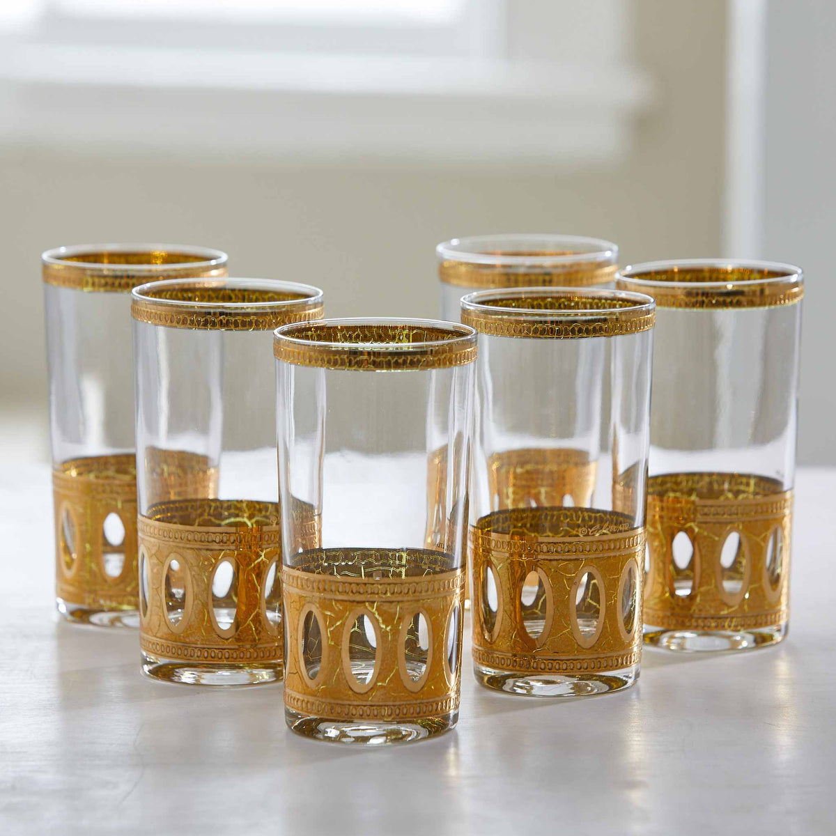 VINTAGE CULVER HIGHBALL GLASSES - SET of 6