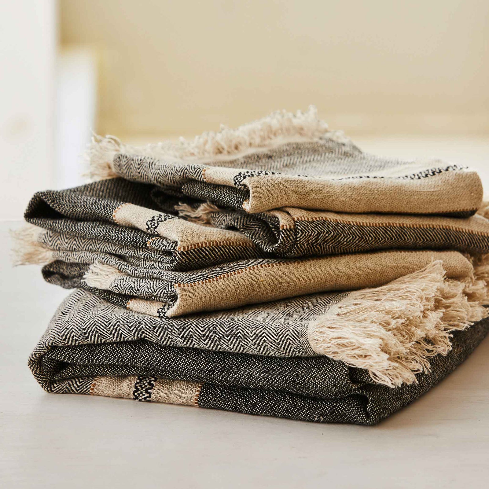 HAND-LOOMED TERRY TOWELS - BLACK - Privet House Supply