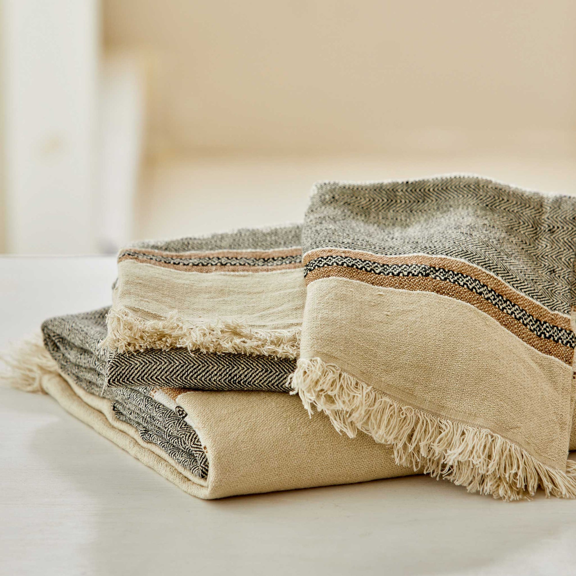 HAND-LOOMED TERRY TOWELS-TAUPE - Privet House Supply