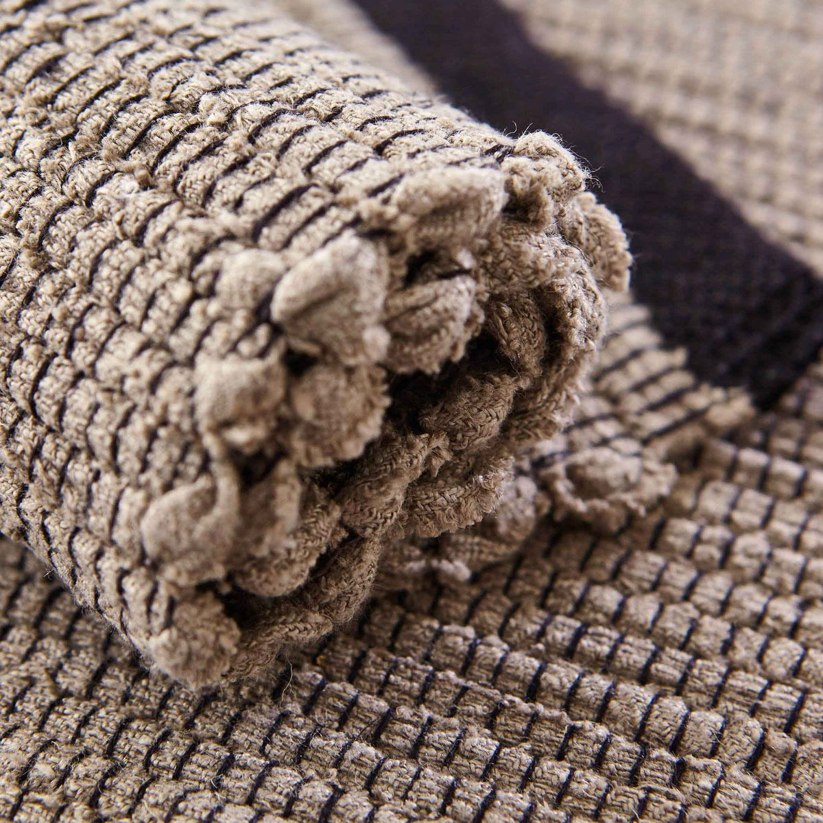 HANDWOVEN LINEN PLACEMAT-NATURAL with BLACK